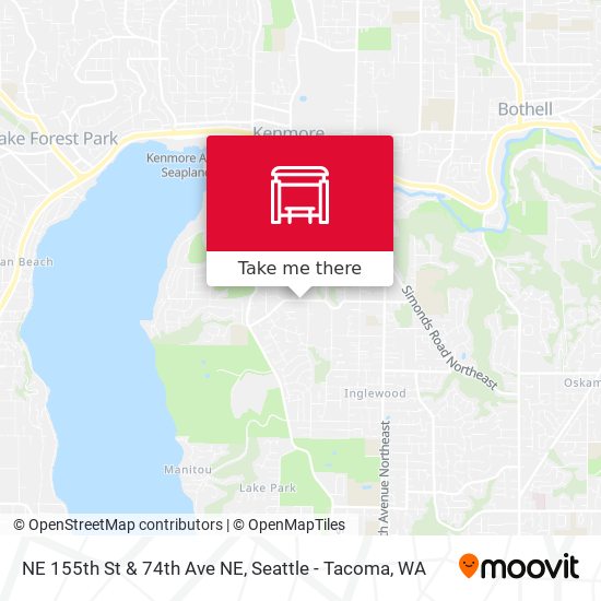 NE 155th St & 74th Ave NE map