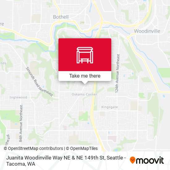 Juanita Woodinville Way NE & NE 149th St map