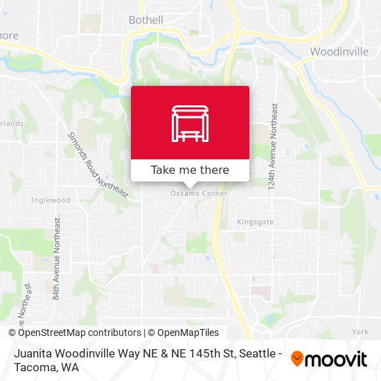 Juanita Woodinville Way NE & NE 145th St map