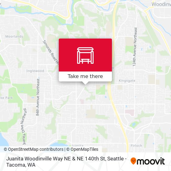 Juanita Woodinville Way NE & NE 140th St map