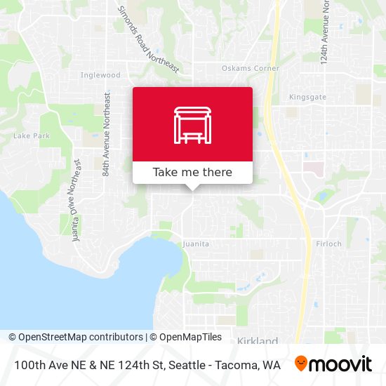 100th Ave NE & NE 124th St map