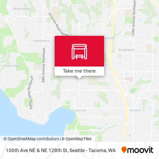 100th Ave NE & NE 128th St map