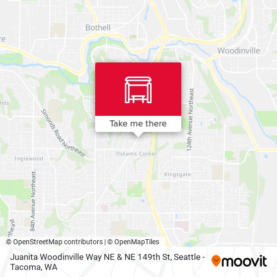 Juanita Woodinville Way NE & NE 149th St map