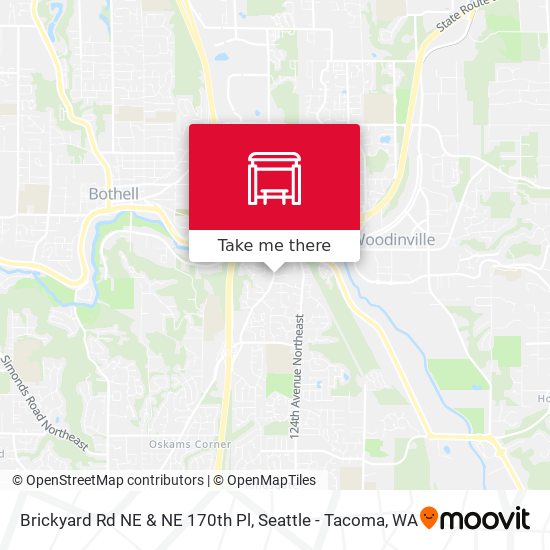 Brickyard Rd NE & NE 170th Pl map