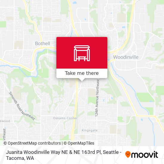 Juanita Woodinville Way NE & NE 163rd Pl map