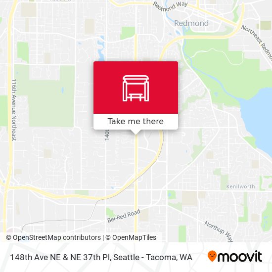 148th Ave NE & NE 37th Pl map