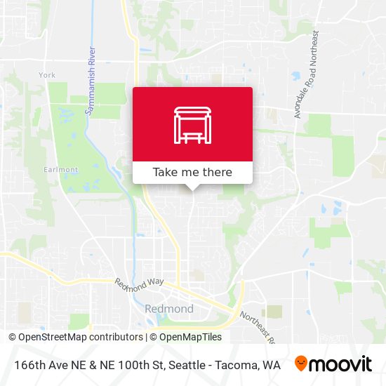 166th Ave NE & NE 100th St map