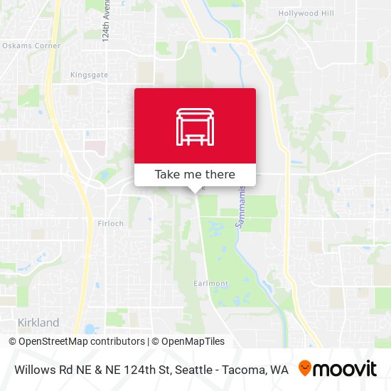 Willows Rd NE & NE 124th St map