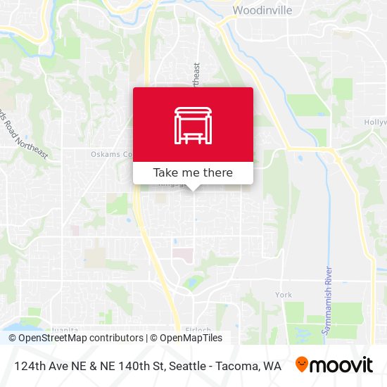 124th Ave NE & NE 140th St map