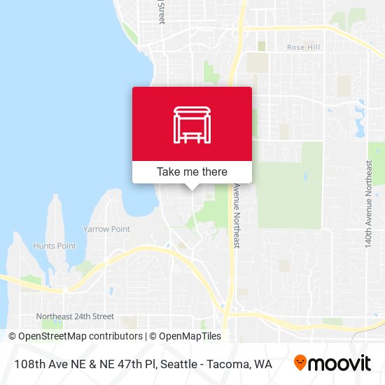 108th Ave NE & NE 47th Pl map