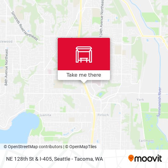 NE 128th St & I-405 map