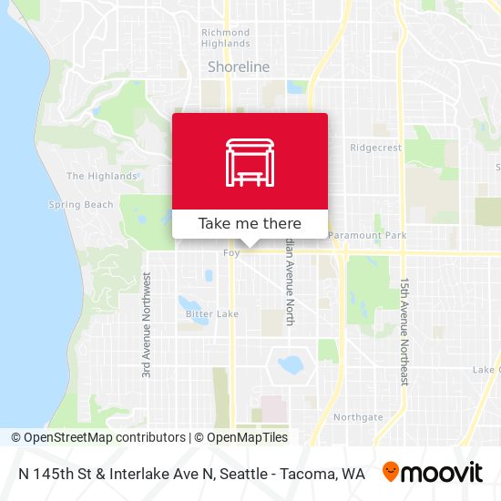N 145th St & Interlake Ave N map