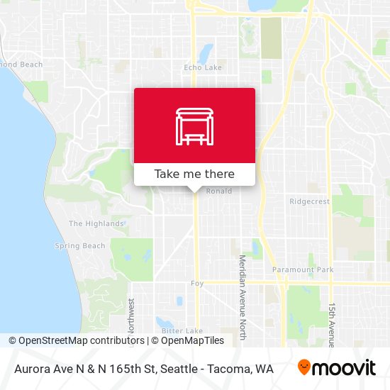 Aurora Ave N & N 165th St map
