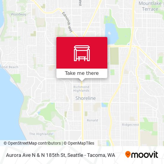 Aurora Ave N & N 185th St map