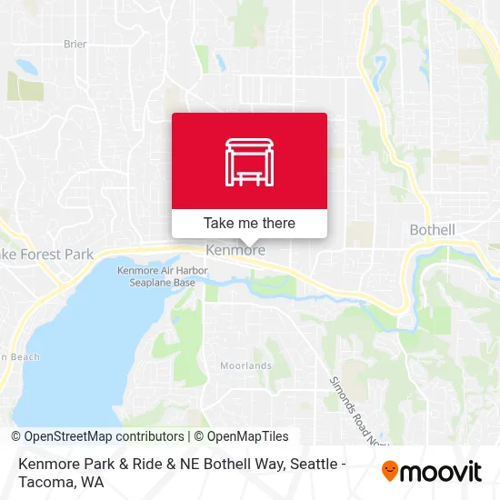 Kenmore Park & Ride & NE Bothell Way map