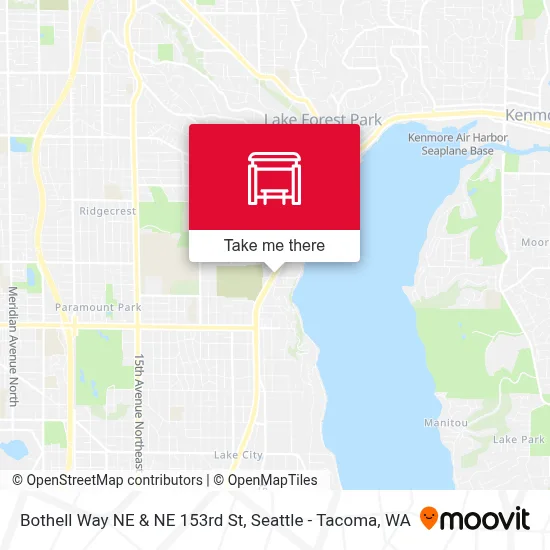 Bothell Way NE & NE 153rd St map