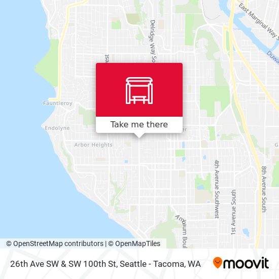 26th Ave SW & SW 100th St map