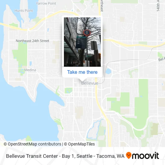 Mapa de Bellevue Transit Center - Bay 1