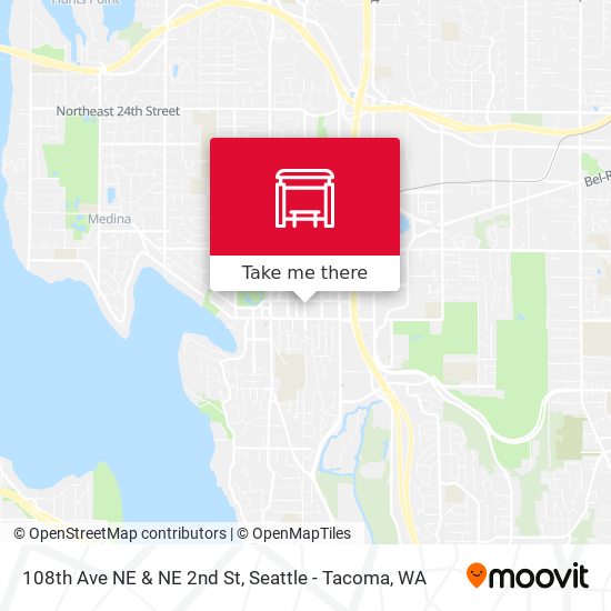 108th Ave NE & NE 2nd St map