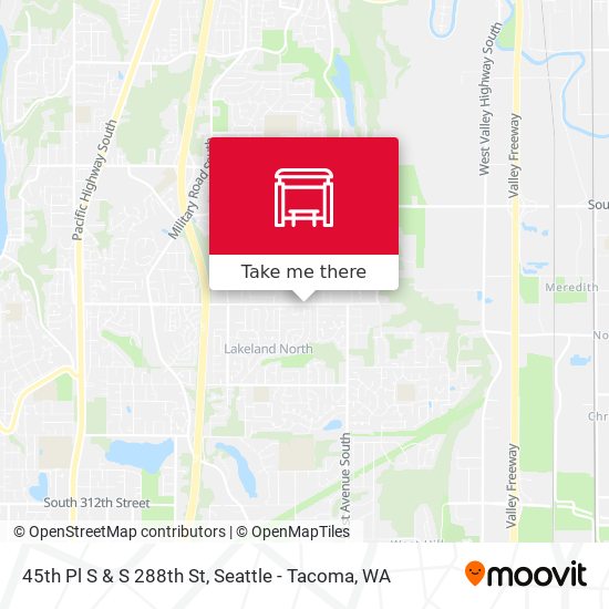45th Pl S & S 288th St map
