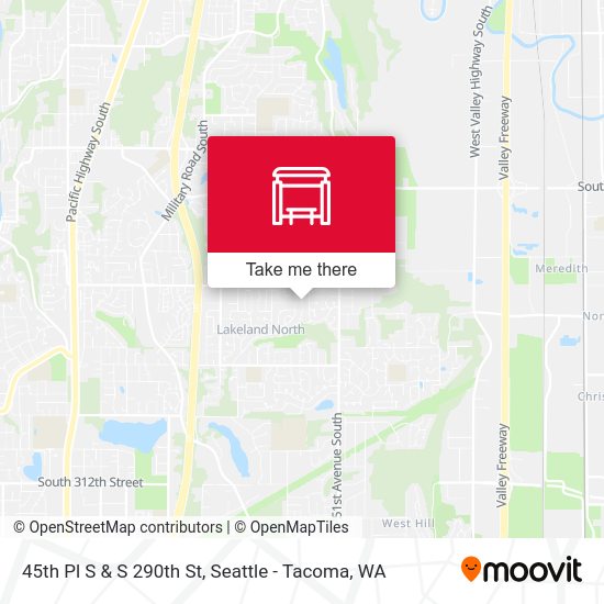 45th Pl S & S 290th St map