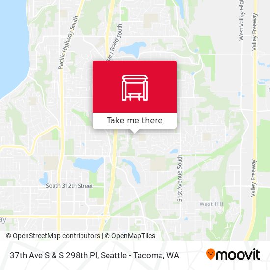 37th Ave S & S 298th Pl map