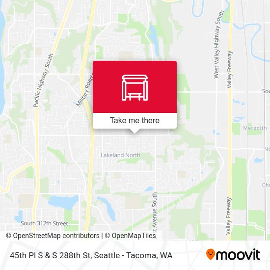 45th Pl S & S 288th St map