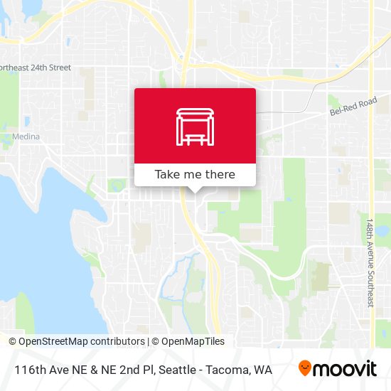 116th Ave NE & NE 2nd Pl map