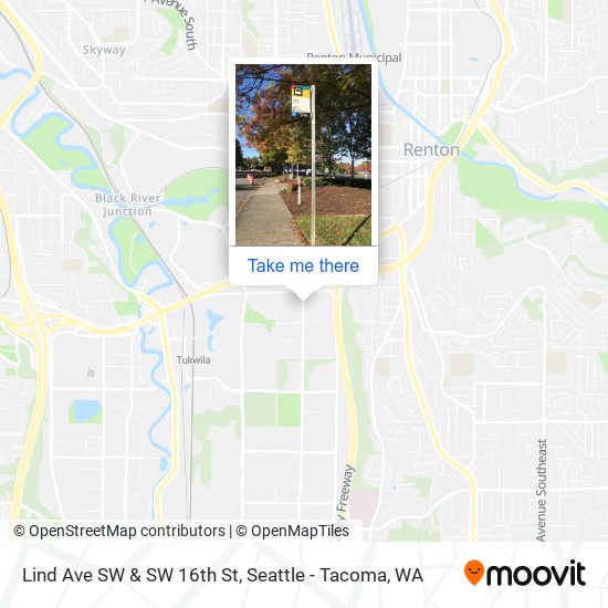 Lind Ave SW & SW 16th St map