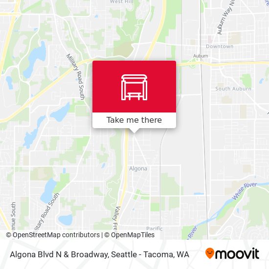 Algona Blvd N & Broadway map