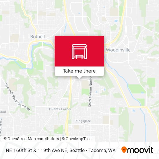 NE 160th St & 119th Ave NE map