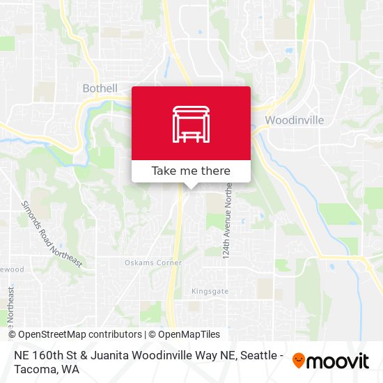 NE 160th St & Juanita Woodinville Way NE map