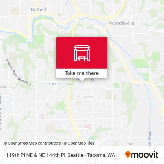 119th Pl NE & NE 144th Pl map