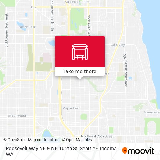 Roosevelt Way NE & NE 105th St map