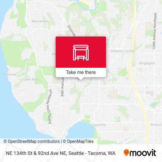 NE 134th St & 92nd Ave NE map