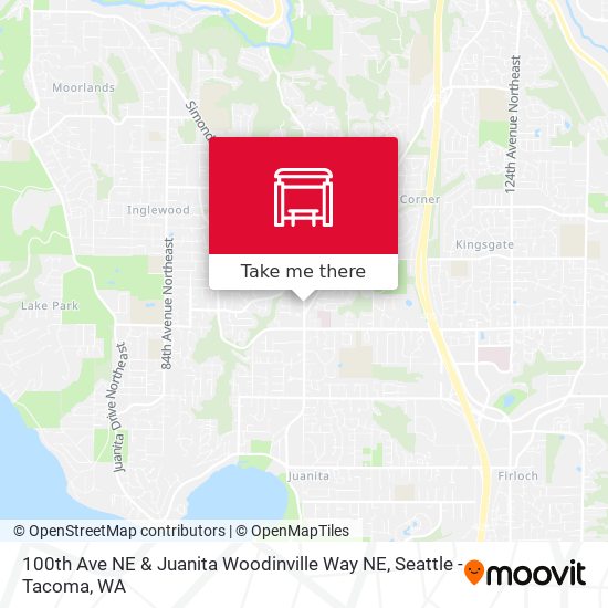 100th Ave NE & Juanita Woodinville Way NE map