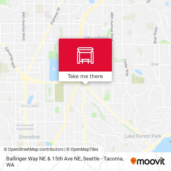 Mapa de Ballinger Way NE & 15th Ave NE