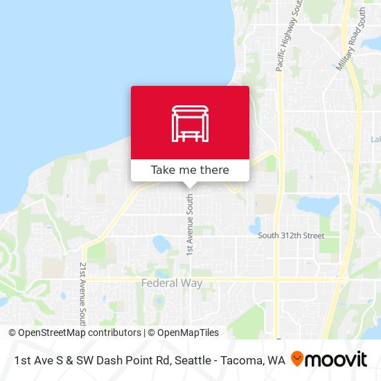 Mapa de 1st Ave S & SW Dash Point Rd