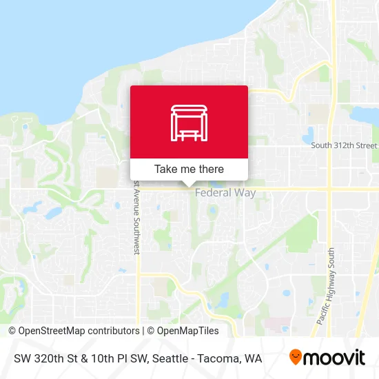 SW 320th St & 10th Pl SW map