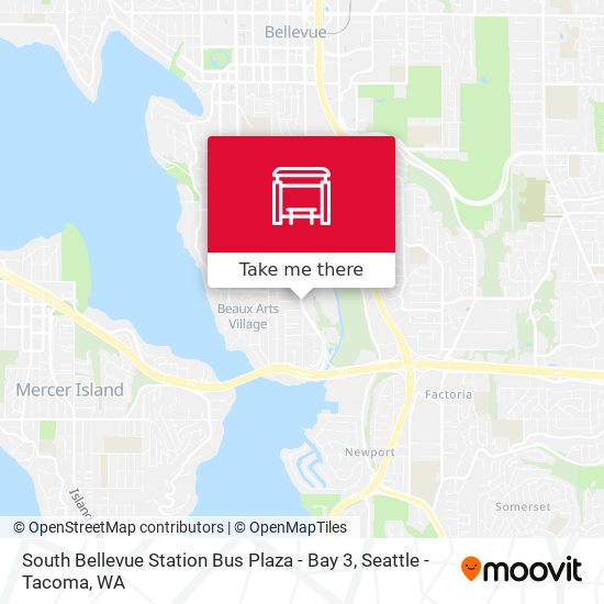 Mapa de South Bellevue Station Bus Plaza - Bay 3