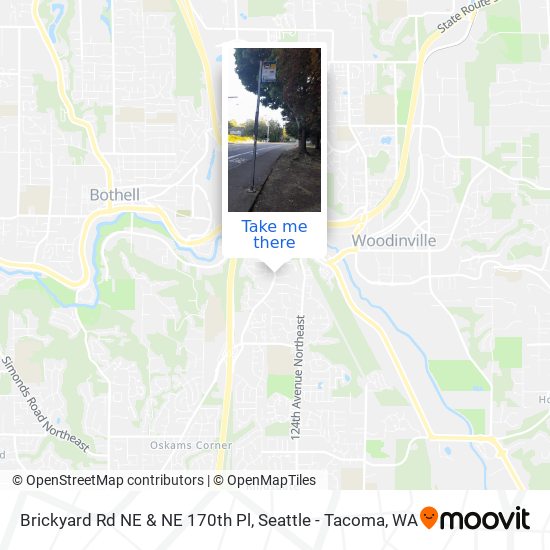 Brickyard Rd NE & NE 170th Pl map