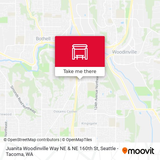 Juanita Woodinville Way NE & NE 160th St map