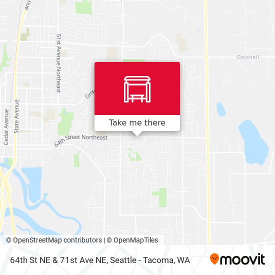 64th St NE & 71st Ave NE map