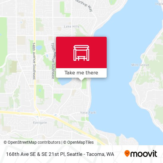 168th Ave SE & SE 21st Pl map