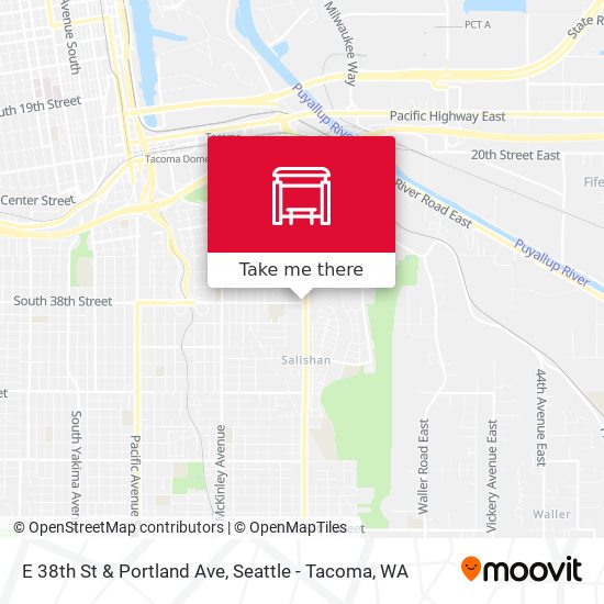 E 38th St & Portland Ave map