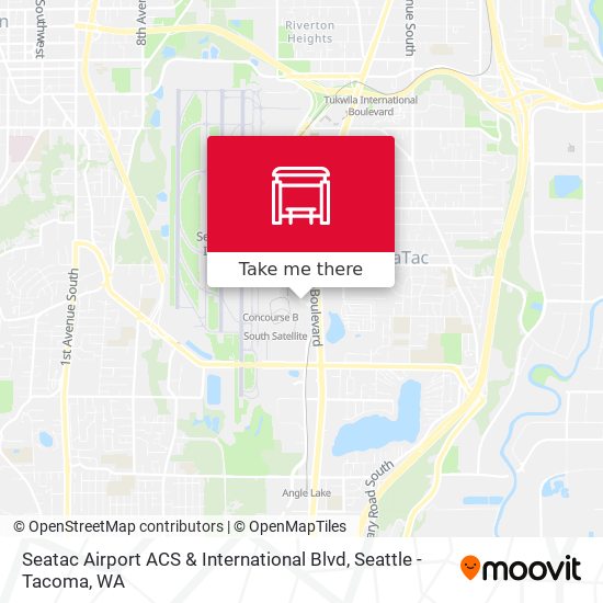 Mapa de Seatac Airport ACS & International Blvd