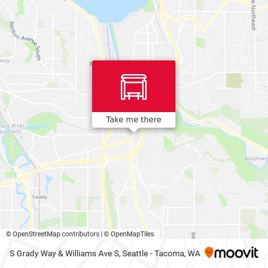 S Grady Way & Williams Ave S map