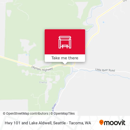 Hwy 101 and Lake Aldwell map