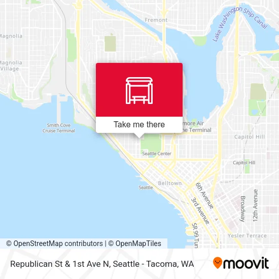 Republican St & 1st Ave N map