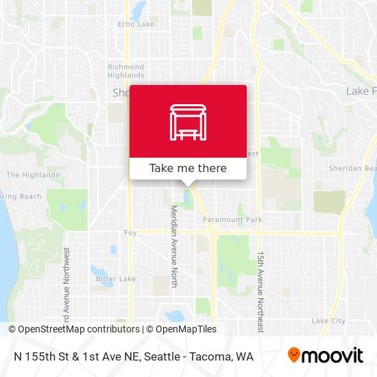 N 155th St & 1st Ave NE map